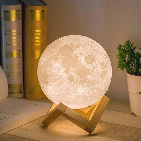Other - 🌕Moon Lamp Large Size with Wood Stand NEW Multiple Colors with Controller